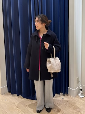 「NOLLEY’S（ノーリーズ）のウォッシャブル裏起毛WARMパンツ（その他パンツ、グレー系）」を使った、nol  komatsubaraさん（レディース・159cm）の秋コーディネート