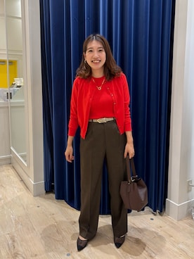 「オンオフ兼用」｜「アイテム（バッグ）」を使った、nol  komatsubaraさん（レディース・159cm）の秋コーディネート