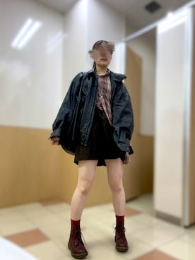 「いまどきジャケット写真」｜「アイテム（ライダースジャケット）」を使った、あかりさん（レディース・160cm）の春コーディネート