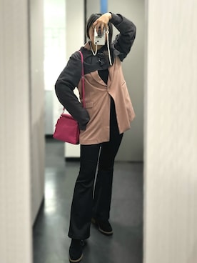 「united arrows」｜「アイテム（スウェット）」を使った、あかりさん（レディース・160cm）の冬コーディネート