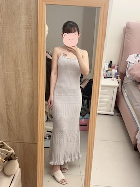 「Andmaryのアイテム（ワンピース/ドレス、ブルー系）」を使った、偷米さん（レディース）の春コーディネート