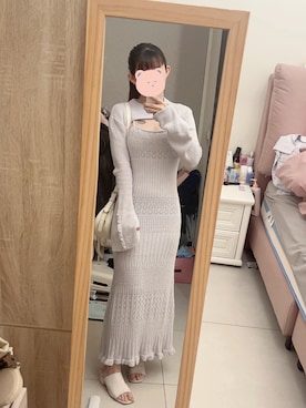 「andmaryのアイテム（ワンピース/ドレス、ブルー系）」を使った、偷米さん（レディース）の春コーディネート