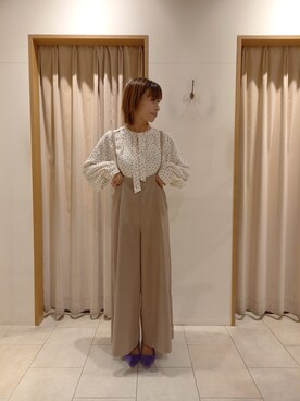 「Te chichi TERRASSE（テチチテラス）のアイテム（オールインワン・サロペット）」を使った、Akkoさん（レディース・154cm）の春コーディネート