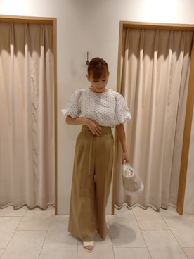 「バルーン袖」｜Akkoさん（レディース・154cm）の夏コーディネート