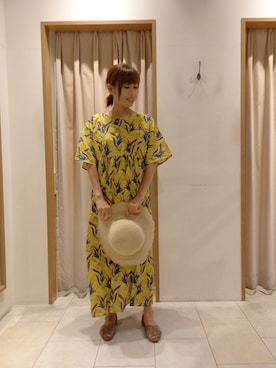 「柄物」｜「アイテム（ワンピース/ドレス）」を使った、Akkoさん（レディース・154cm）の春コーディネート