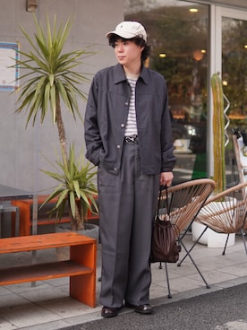 「DANTON（ダントン）のアイテム（トップス）」を使った、しゅんたさん（メンズ・172cm）の春コーディネート