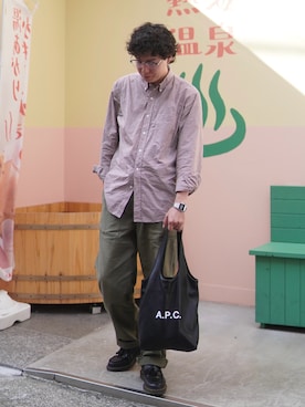 「A.P.C.（アーペーセー）のアイテム（バッグ）」を使った、しゅんたさん（メンズ・172cm）の夏コーディネート