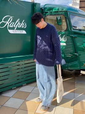 「INTER FACTORY（インターファクトリー）のアイテム（デニムパンツ）」を使った、しゅんたさん（メンズ・172cm）の秋コーディネート