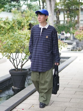 「LACOSTE（ラコステ）のアイテム」を使った、しゅんたさん（メンズ・172cm）の秋コーディネート