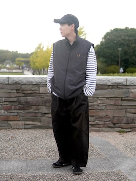 「アイテム（ベスト）」を使った、しゅんたさん（メンズ・172cm）の秋コーディネート