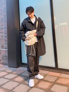 「スタンスミス」｜「アイテム（モッズコート）」を使った、しゅんたさん（メンズ・172cm）の冬コーディネート