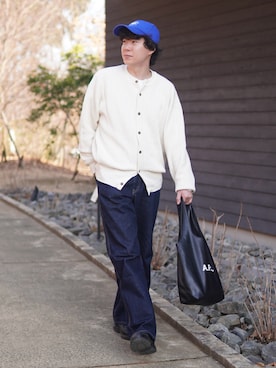 「LACOSTE（ラコステ）のアイテム」を使った、しゅんたさん（メンズ・172cm）の春コーディネート