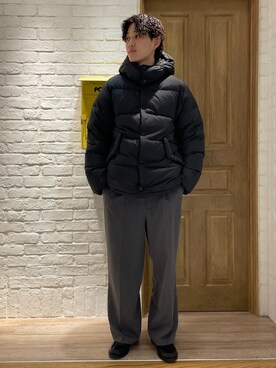「GLOSTER（グロスター）のアイテム（ダウンジャケット/コート）」を使った、ミッチーさん（メンズ・173cm）の冬コーディネート