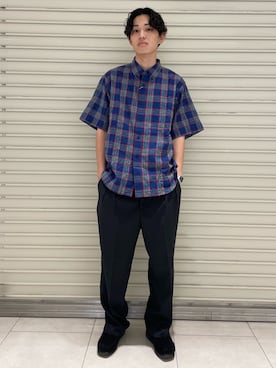 「GLOSTER（グロスター）のアイテム」を使った、ミッチーさん（メンズ・173cm）の夏コーディネート