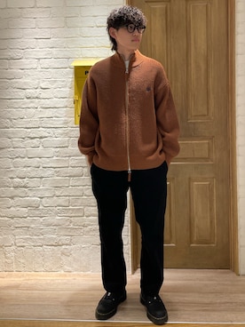「ニットカーディガン」｜ミッチーさん（メンズ・173cm・20代）の冬コーディネート