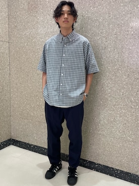 「GLOSTER（グロスター）のアイテム」を使った、ミッチーさん（メンズ・173cm）の夏コーディネート