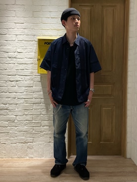 「GLOSTER（グロスター）のアイテム」を使った、ミッチーさん（メンズ・173cm）の夏コーディネート