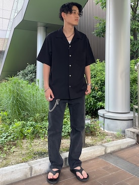 「GLOSTER（グロスター）のアイテム（トップス）」を使った、ミッチーさん（メンズ・173cm）の夏コーディネート