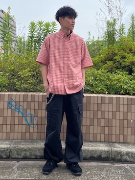 「GLOSTER（グロスター）のアイテム」を使った、ミッチーさん（メンズ・173cm）の夏コーディネート