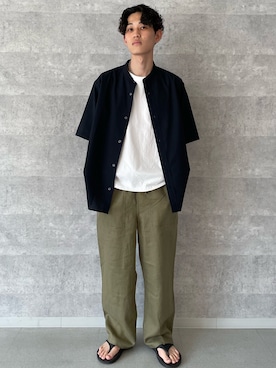 「GEVACO（ゲバコ）のアイテム」を使った、ミッチーさん（メンズ・173cm）の夏コーディネート