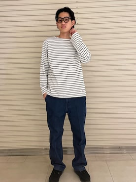 「GEVACO（ゲバコ）のアイテム」を使った、ミッチーさん（メンズ・173cm）の春コーディネート