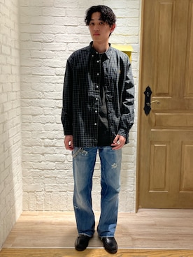 「GLOSTER（グロスター）のアイテム」を使った、ミッチーさん（メンズ・173cm）の春コーディネート