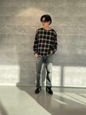 「GLOSTER（グロスター）のアイテム」を使った、ミッチーさん（メンズ・173cm）の冬コーディネート