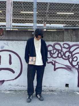 「Gramicci（グラミチ）のアイテム（バッグ）」を使った、ミッチーさん（メンズ・173cm）の冬コーディネート