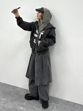 「アイテム（ハンチング/ベレー帽）」を使った、ｃａｌｉｎさん（レディース・146cm）の秋コーディネート