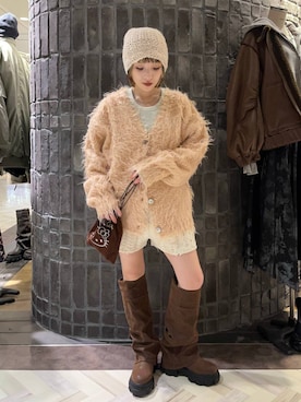 「JEANASIS（ジーナシス）のルーズFITロングブーツ/581263（ブーツ）」を使った、ｃａｌｉｎさん（レディース・146cm）の秋コーディネート