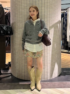 「eL（エル）の【eL】Wrap Bag/1063215（Shoulderbag、レッド系）」を使った、calinさん（レディース・146cm）の秋コーディネート