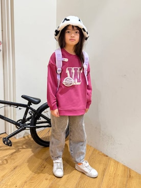 「アイテム（バックパック/リュック）」を使った、ゆあんさん（キッズ・126cm）の秋コーディネート