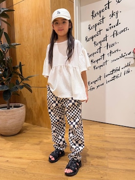 「BAYFLOW（ベイフロー）のアイテム」を使った、ゆあんさん（キッズ・130cm）の夏コーディネート