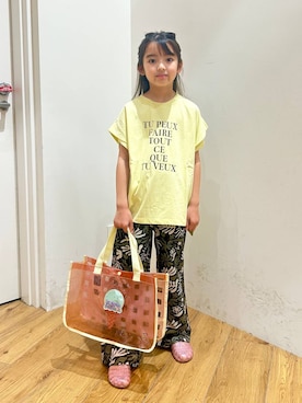 「アイテム（イエロー系）」を使った、ゆあんさん（キッズ・124cm）の夏コーディネート