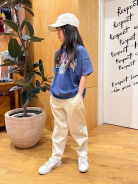 「BAYFLOW（ベイフロー）のアイテム（パンツ）」を使った、ゆあんさん（キッズ・127cm）の春コーディネート