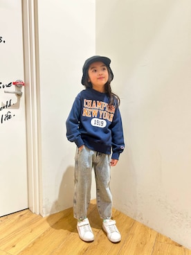 「Champion（チャンピオン）のアイテム」を使った、ゆあんさん（キッズ・120cm）の冬コーディネート