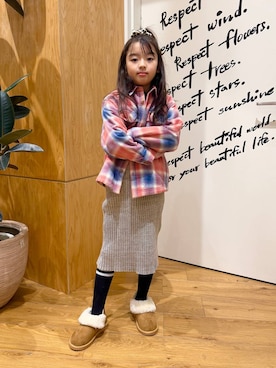 「アイテム（トップス）」を使った、ゆあんさん（キッズ・126cm）の冬コーディネート