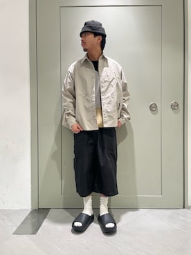 「BEAVER（ビーバー）のアイテム（トップス）」を使った、松木　幹太さん（メンズ・169cm）の夏コーディネート