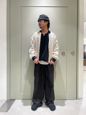 「オトナカジュアル」｜「アイテム（スカジャン）」を使った、松木　幹太さん（メンズ・169cm）の冬コーディネート