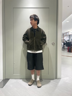 「アイテム（カバーオール）」を使った、松木　幹太さん（メンズ・169cm）の夏コーディネート
