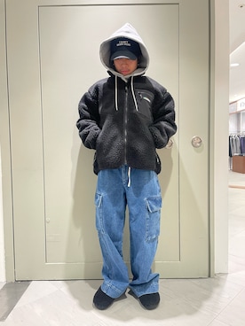 「MANASTASH（マナスタッシュ）のアイテム（ジャケット/アウター）」を使った、松木　幹太さん（メンズ・168cm）の冬コーディネート