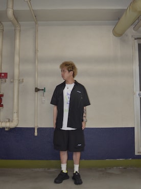 「MANASTASH（マナスタッシュ）のアイテム（パンツ）」を使った、松木　幹太さん（メンズ・168cm）の春コーディネート