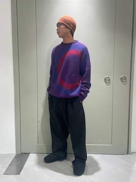 「MANASTASH（マナスタッシュ）のアイテム（スラックス）」を使った、松木　幹太さん（メンズ・168cm）の秋コーディネート