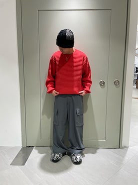 「MANASTASH（マナスタッシュ）のアイテム（Tシャツ/カットソー）」を使った、松木　幹太さん（メンズ・168cm）の秋コーディネート