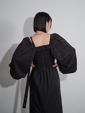 「Mavie..7（メヴィセットゥ）の【Mavie..7】《2SET》キャミワンピ+シアーワンピ（ワンピース、ブラック系）」を使った、こんさん（レディース・153cm）の春コーディネート