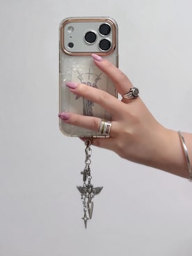 「Mavie..7（メヴィセットゥ）の【Mavie..7】デザインチャーム（キーホルダー、シルバー系）」を使った、こんさん（レディース・153cm）の夏コーディネート