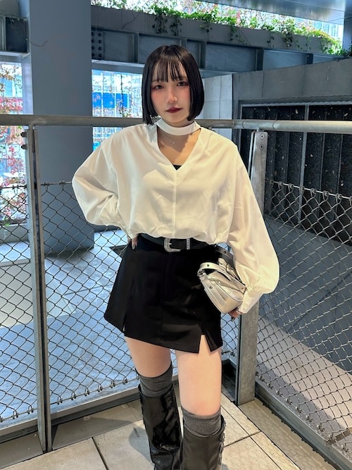 セール】【Mavie..7】前後2WAYバンドカラーシャツ（シャツ/ブラウス