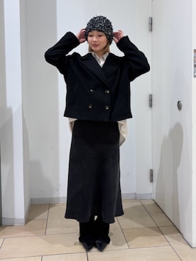 「ニット帽コーデ」｜iwasaさん（レディース・162cm）の冬コーディネート
