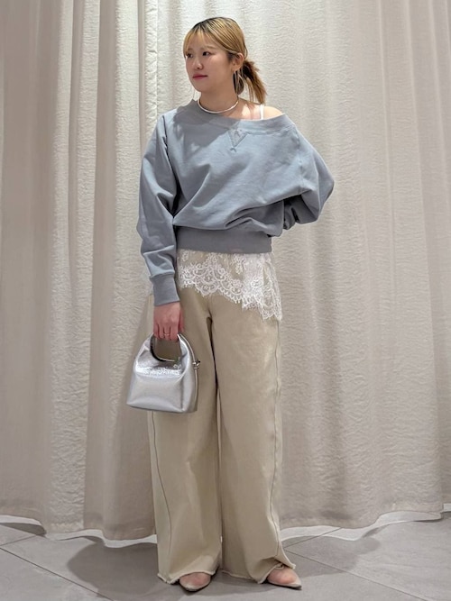 ボートネック裏毛プルオーバー