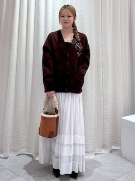 「BABYLONE（バビロン）のアイテム（スカート）」を使った、ありんこさん（レディース・155cm）の秋コーディネート